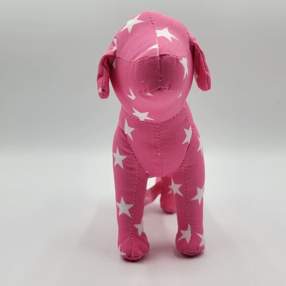 Victorias Secret Pink and Gold Dog Plush Toy Set Of 2 Pink Star & Gold Logo - Picture 4 of 16